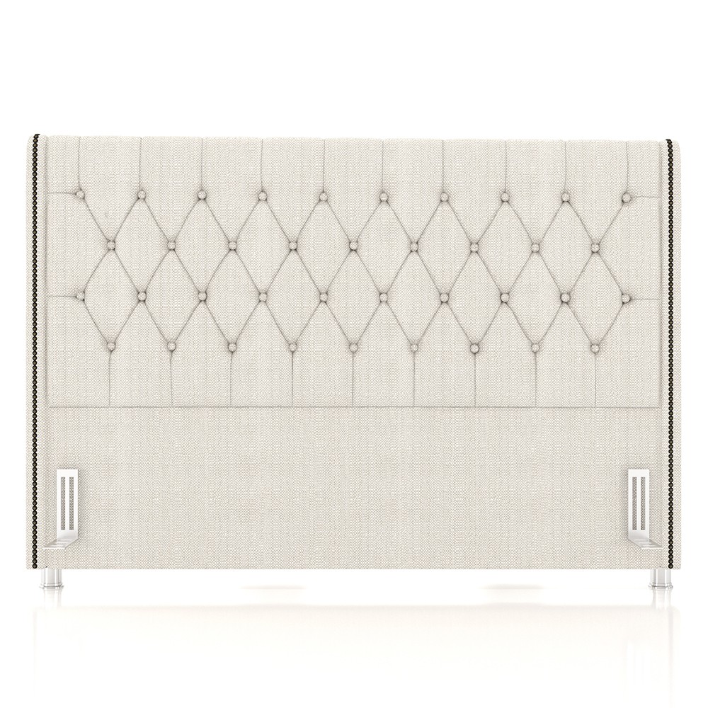 Cabeceira Cama Box Solteiro 90cm Florenza P02 Linho Creme - Mpozenato