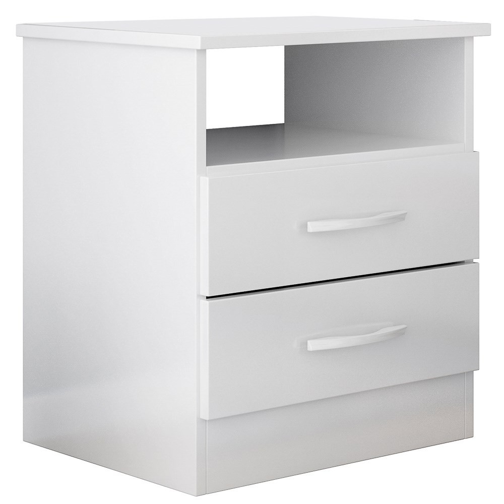 Cabeceira Cama Box Solteiro 90cm Greta Corano Branco e 1 Mesa de Cabeceira Flex DM1 Branco - Mpozenato