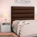 Cabeceira Cama Box Solteiro 90cm Greta Corano Marrom e 1 Mesa de Cabeceira Flex DM1 Branco - Mpozenato