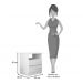 Cabeceira Cama Box Solteiro 90cm Greta Corano Marrom e 1 Mesa de Cabeceira Flex DM1 Branco - Mpozenato