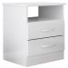 Cabeceira Cama Box Solteiro 90cm Greta Corano Marrom e 1 Mesa de Cabeceira Flex DM1 Branco - Mpozenato