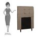 Cabeceira Cama Box Solteiro 90cm Luna I02 Sintético Bege - Mpozenato