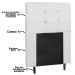 Cabeceira Cama Box Solteiro 90cm Luna I02 Sintético Branco - Mpozenato