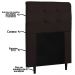Cabeceira Cama Box Solteiro 90cm Luna I02 Sintético Marrom - Mpozenato
