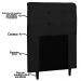 Cabeceira Cama Box Solteiro 90cm Luna I02 Sintético Preto - Mpozenato