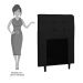 Cabeceira Cama Box Solteiro 90cm Luna I02 Sintético Preto - Mpozenato
