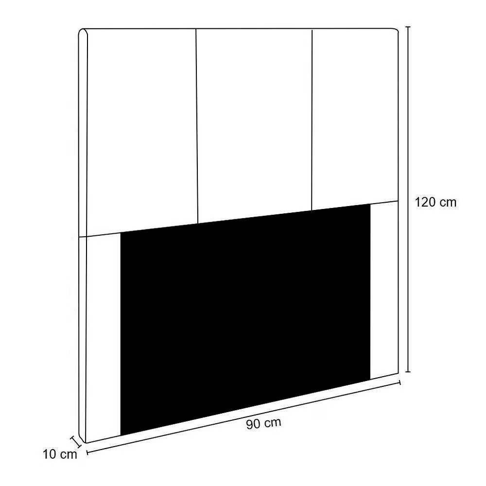 Cabeceira Cama Box Solteiro 90cm Pérola W01 Linho Cru - Mpozenato