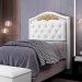 Cabeceira Cama Box Solteiro 90cm com Tachas Imperial J02 Sintético Branco - Mpozenato