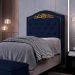 Cabeceira Cama Box Solteiro 90cm com Tachas Imperial Veludo J02 Azul - Mpozenato