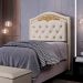 Cabeceira Cama Box Solteiro 90cm com Tachas Imperial Veludo J02 Bege - Mpozenato