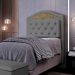 Cabeceira Cama Box Solteiro 90cm com Tachas Imperial Veludo J02 Cinza - Mpozenato