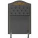 Cabeceira Cama Box Solteiro 90cm com Tachas Imperial Veludo J02 Cinza - Mpozenato