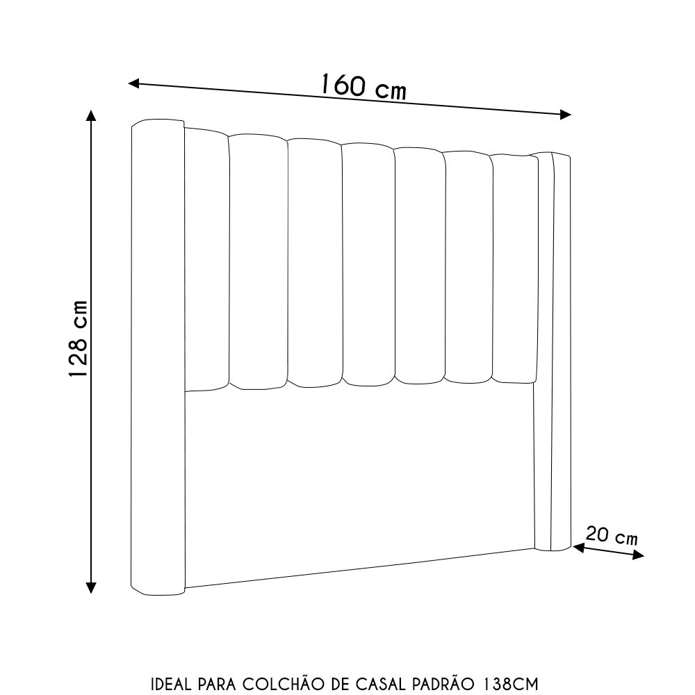 Cabeceira Casal Cama Box 140cm Claire Z04 Veludo Terracota - Mpozenato