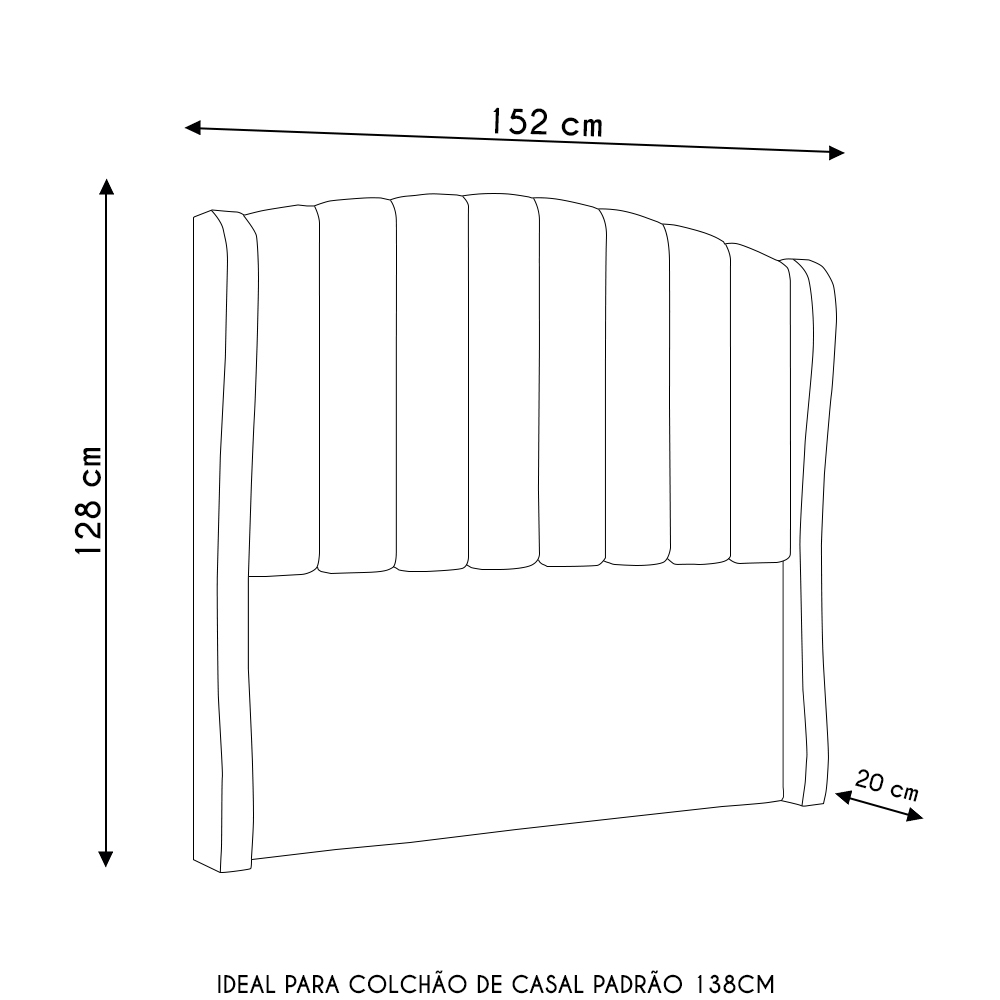 Cabeceira Casal Cama Box 140cm Glenda Z04 Boucle Bege - Mpozenato