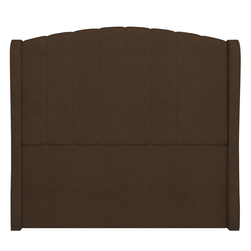 Cabeceira Casal Cama Box 140cm Glenda Z04 Boucle Marrom - Mpozenato