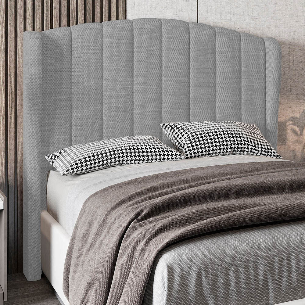 Cabeceira Casal Cama Box 140cm Glenda Z04 Linho Cinza - Mpozenato