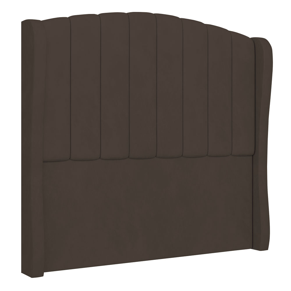Cabeceira Casal Cama Box 140cm Glenda Z04 Veludo Marrom - Mpozenato