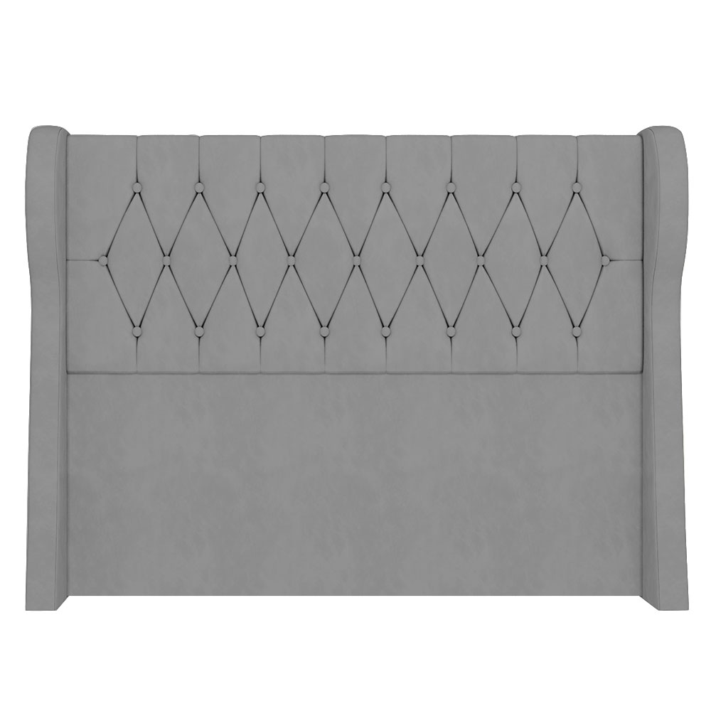 Cabeceira Casal Cama Box 140cm Malva Z04 Veludo Cinza - Mpozenato