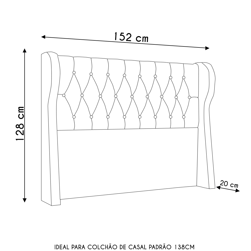Cabeceira Casal Cama Box 140cm Malva Z04 Veludo Grafite - Mpozenato
