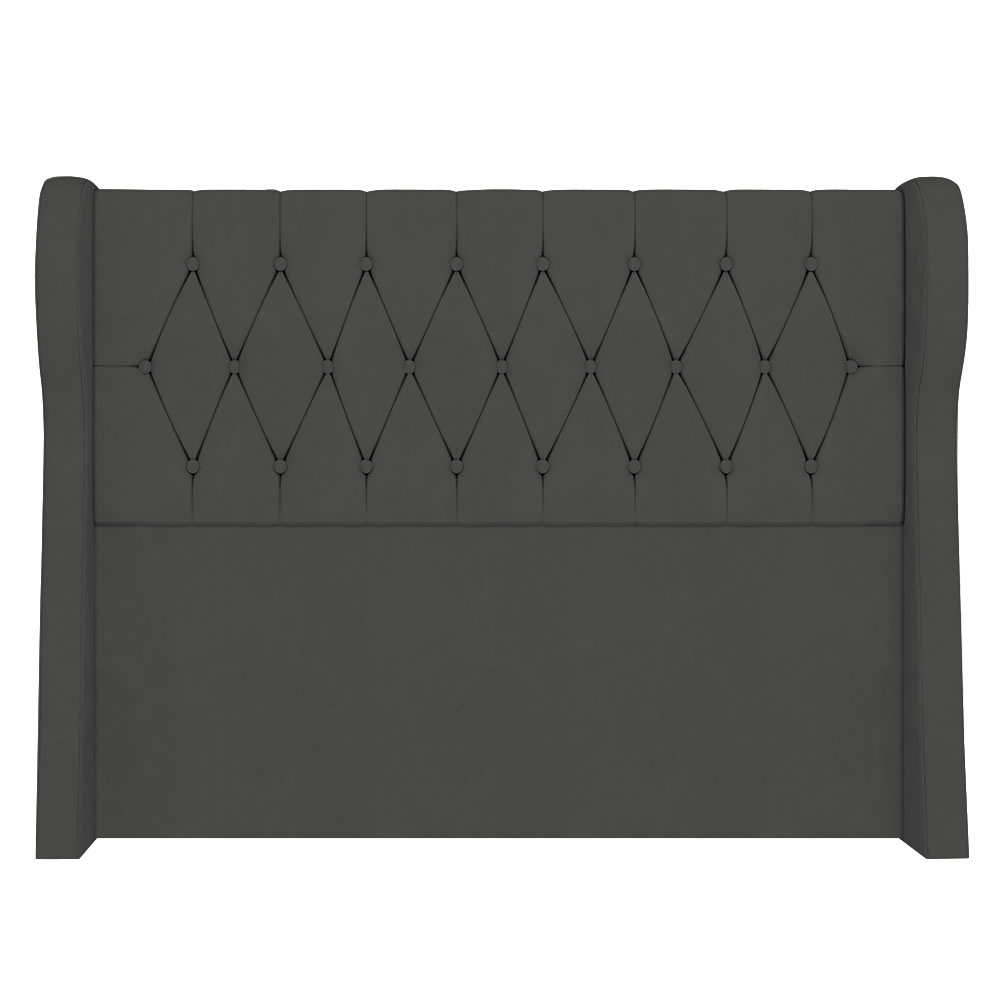 Cabeceira Casal Cama Box 140cm Malva Z04 Veludo Grafite - Mpozenato