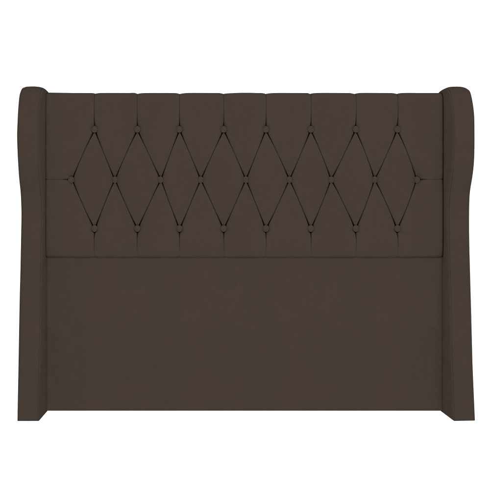 Cabeceira Casal Cama Box 140cm Malva Z04 Veludo Marrom - Mpozenato
