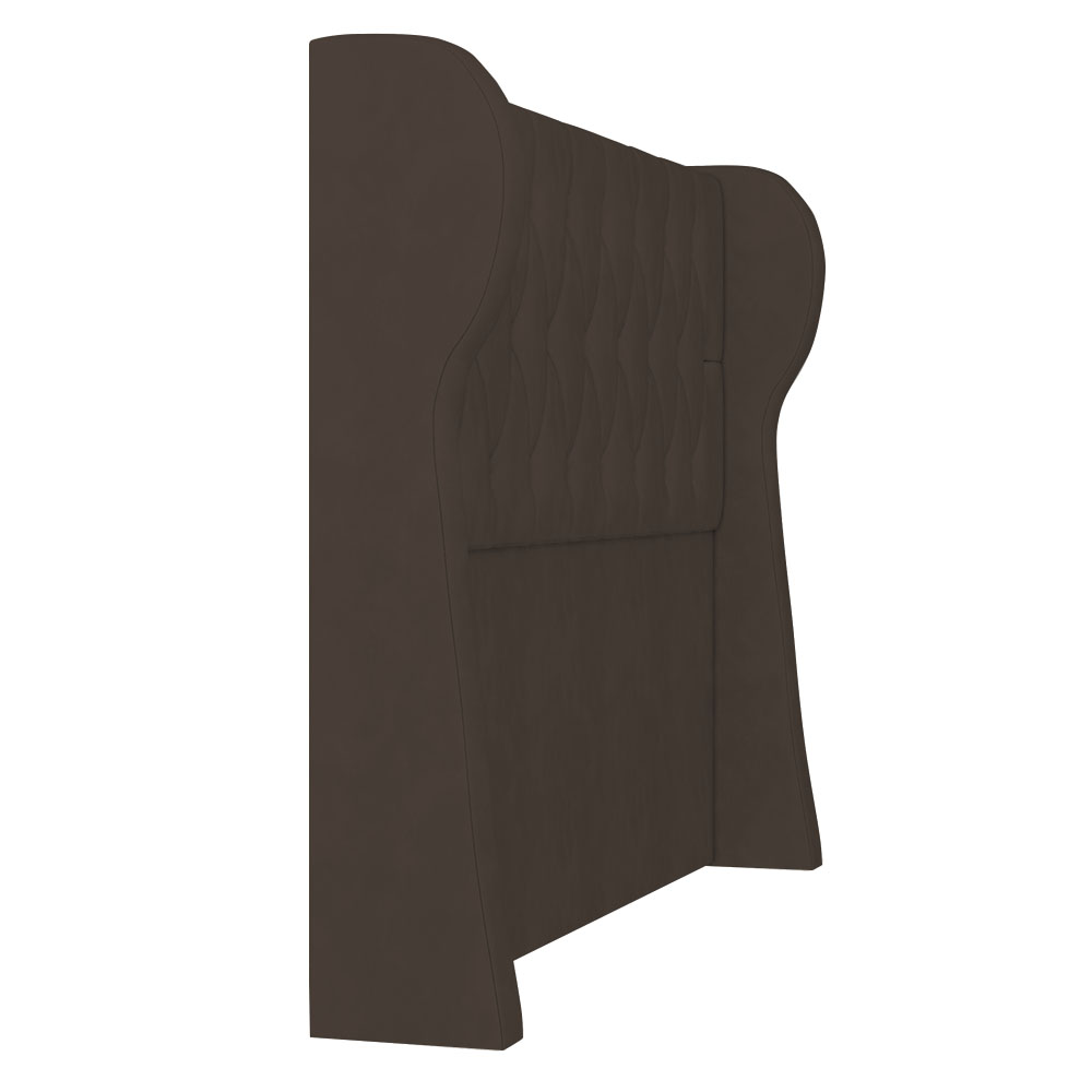 Cabeceira Casal Cama Box 140cm Malva Z04 Veludo Marrom - Mpozenato