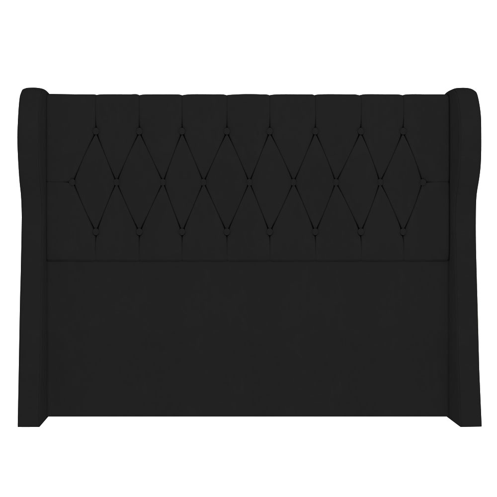 Cabeceira Casal Cama Box 140cm Malva Z04 Veludo Preto - Mpozenato