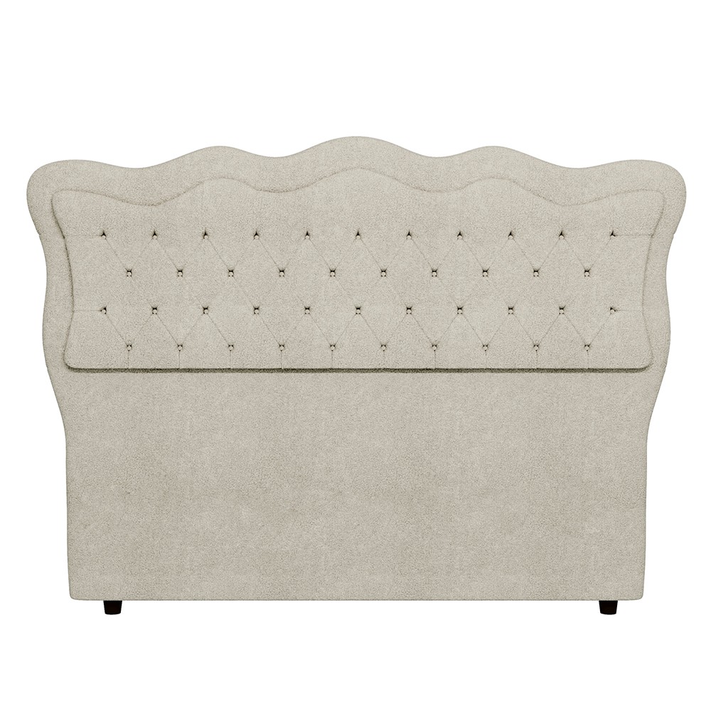 Cabeceira Casal Cama Box 140cm Oregon Z04 Boucle Bege - Mpozenato