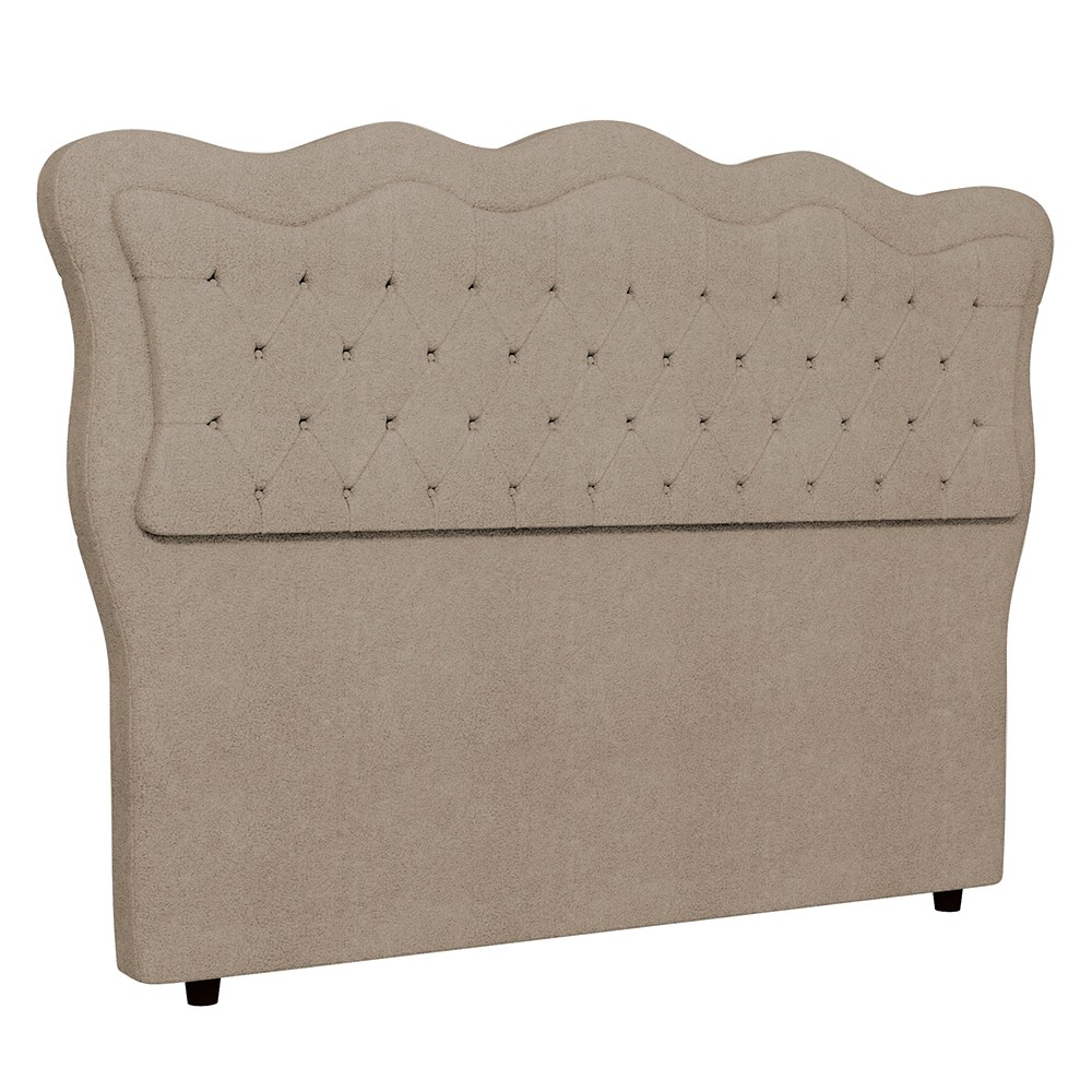 Cabeceira Casal Cama Box 140cm Oregon Z04 Boucle Capuccino - Mpozenato