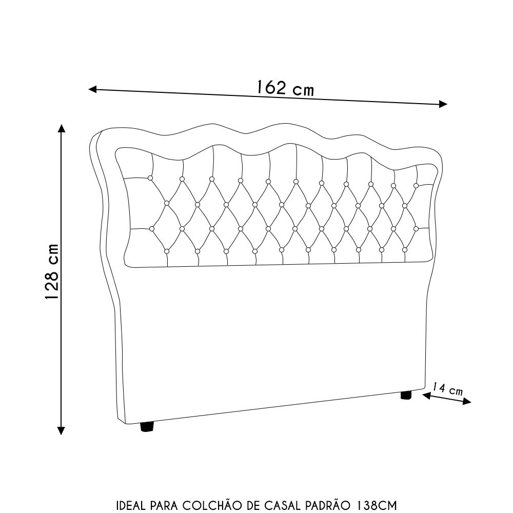 Cabeceira Casal Cama Box 140cm Oregon Z04 Boucle Capuccino - Mpozenato