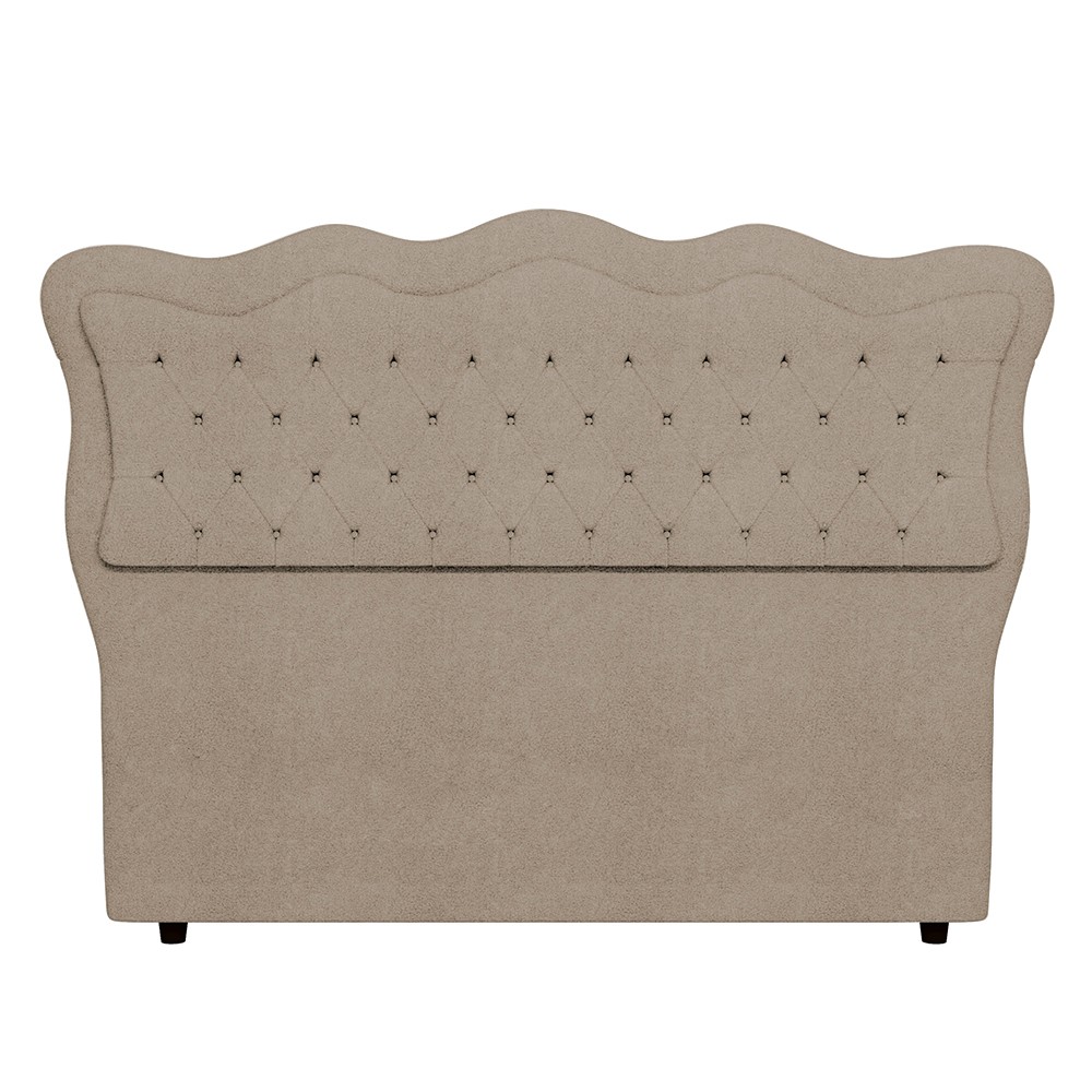 Cabeceira Casal Cama Box 140cm Oregon Z04 Boucle Capuccino - Mpozenato