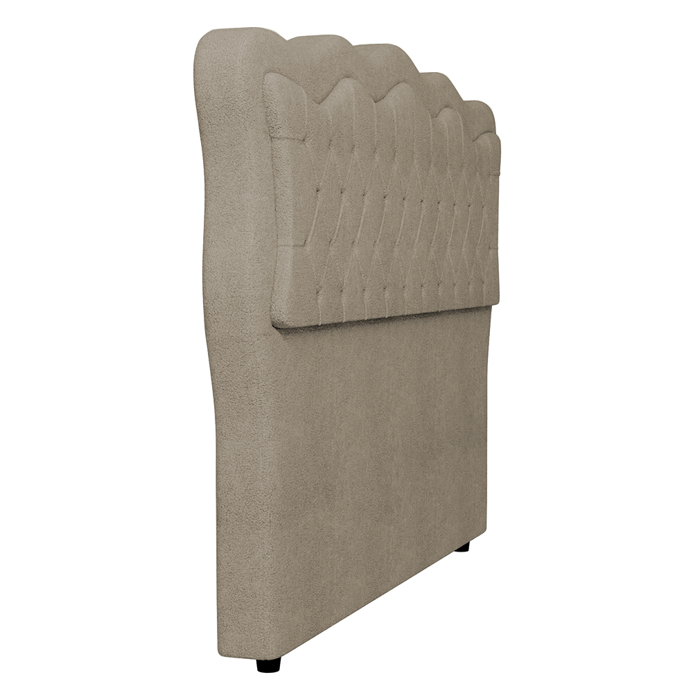 Cabeceira Casal Cama Box 140cm Oregon Z04 Boucle Capuccino - Mpozenato