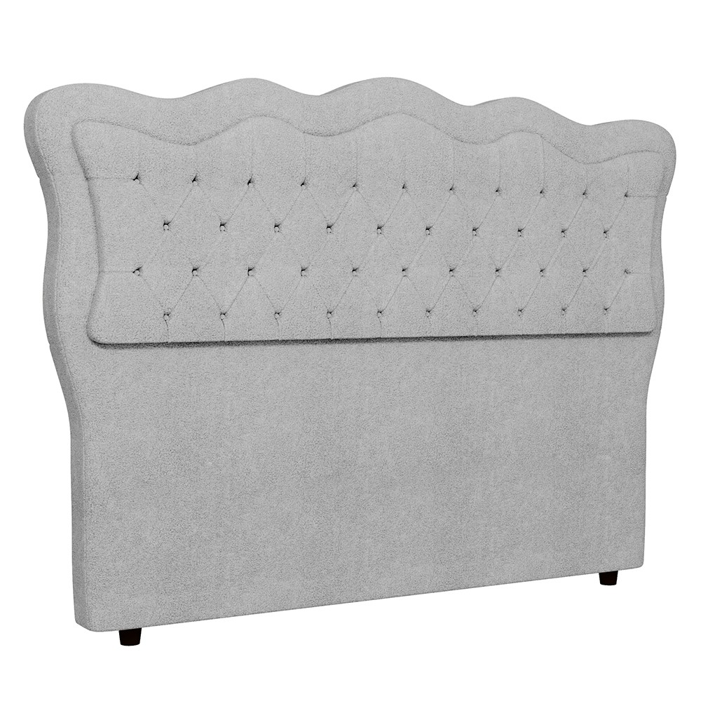Cabeceira Casal Cama Box 140cm Oregon Z04 Boucle Cinza - Mpozenato