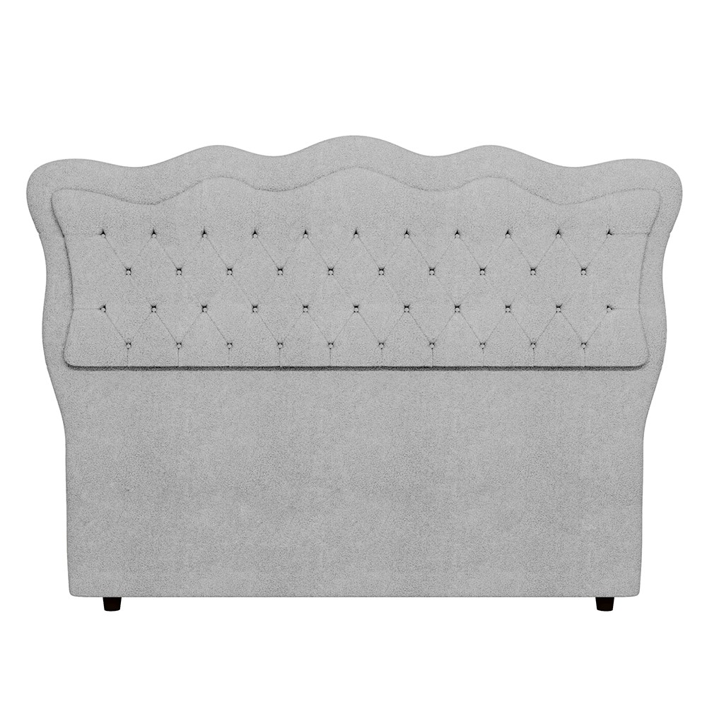 Cabeceira Casal Cama Box 140cm Oregon Z04 Boucle Cinza - Mpozenato