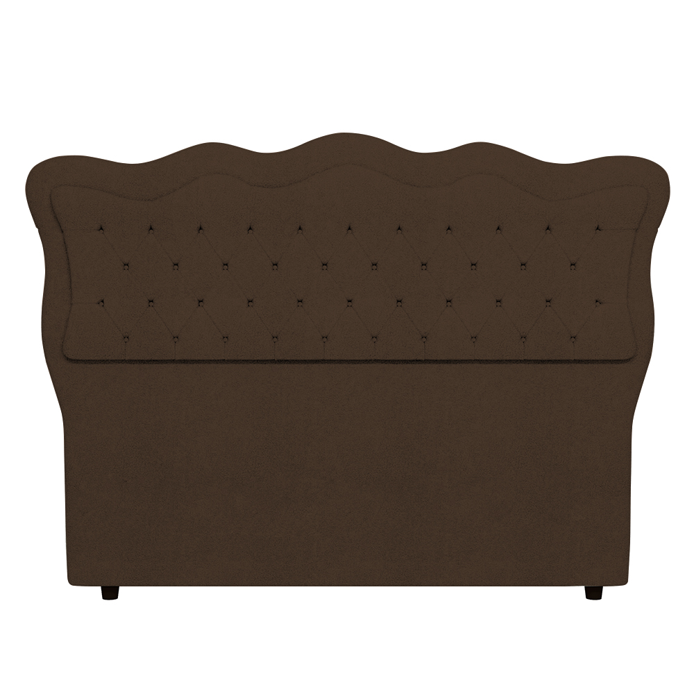 Cabeceira Casal Cama Box 140cm Oregon Z04 Boucle Marrom - Mpozenato