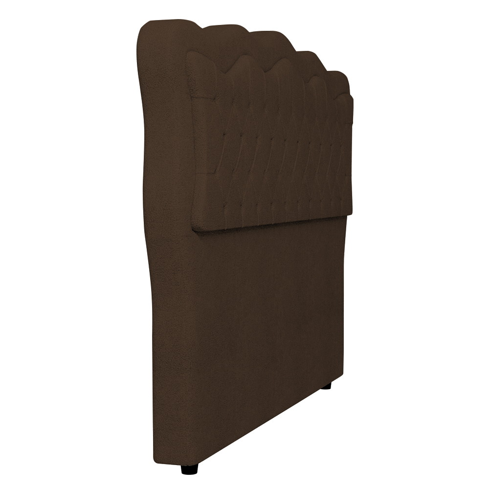 Cabeceira Casal Cama Box 140cm Oregon Z04 Boucle Marrom - Mpozenato