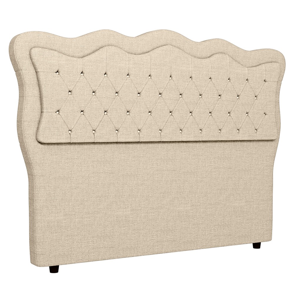 Cabeceira Casal Cama Box 140cm Oregon Z04 Linho Bege - Mpozenato