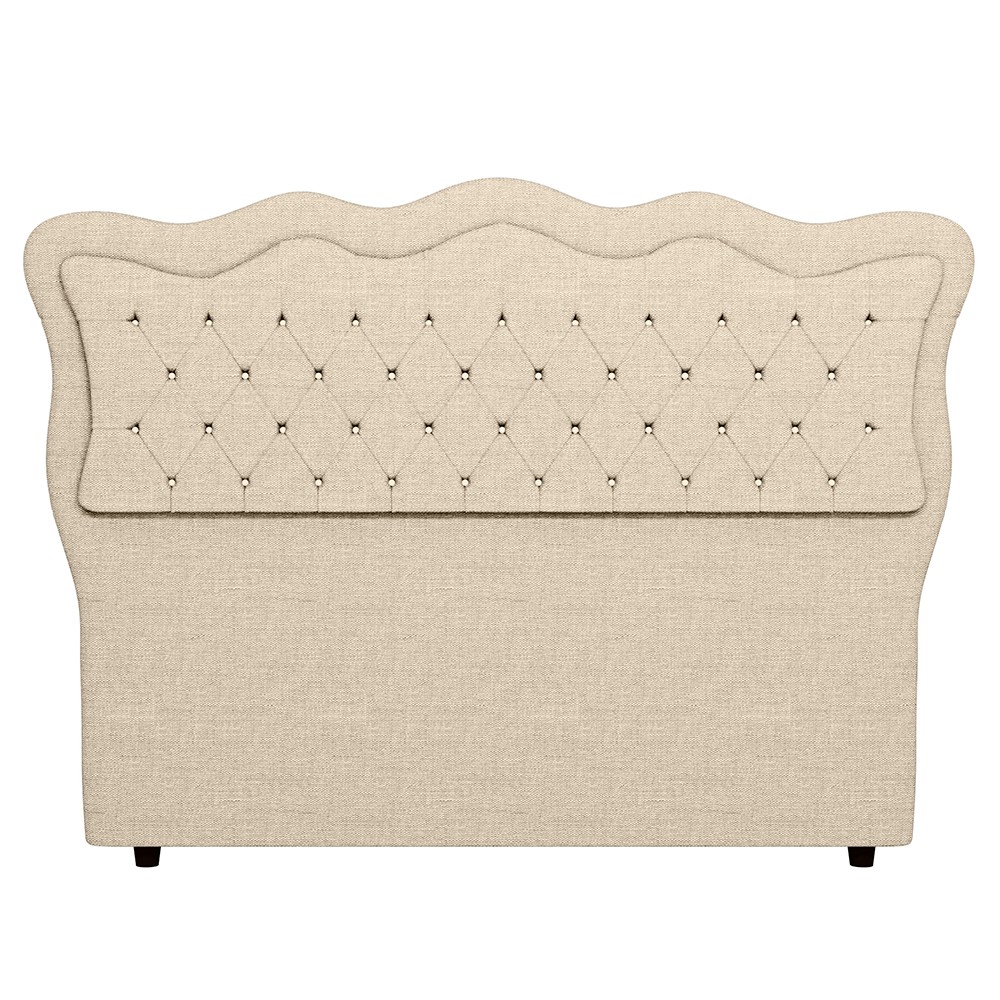 Cabeceira Casal Cama Box 140cm Oregon Z04 Linho Bege - Mpozenato