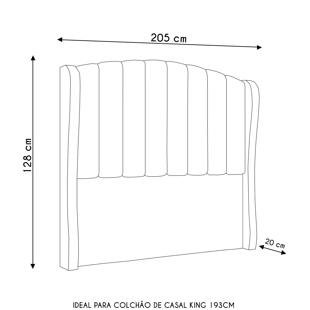 Cabeceira Casal King Cama Box 195cm Glenda Z04 Boucle Capuccino - Mpozenato