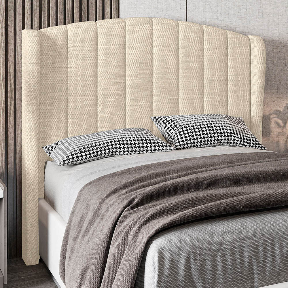 Cabeceira Casal King Cama Box 195cm Glenda Z04 Linho Bege - Mpozenato