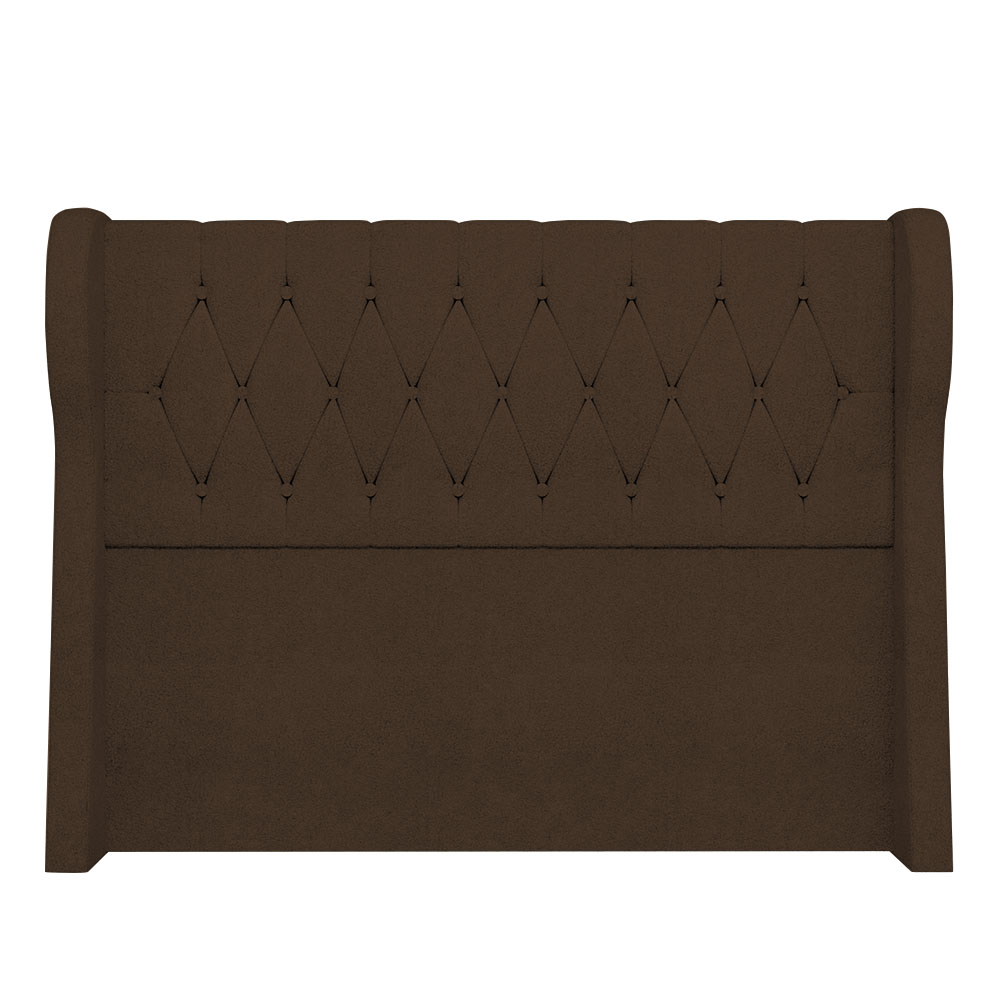 Cabeceira Casal King Cama Box 195cm Malva Z04 Boucle Marrom - Mpozenato