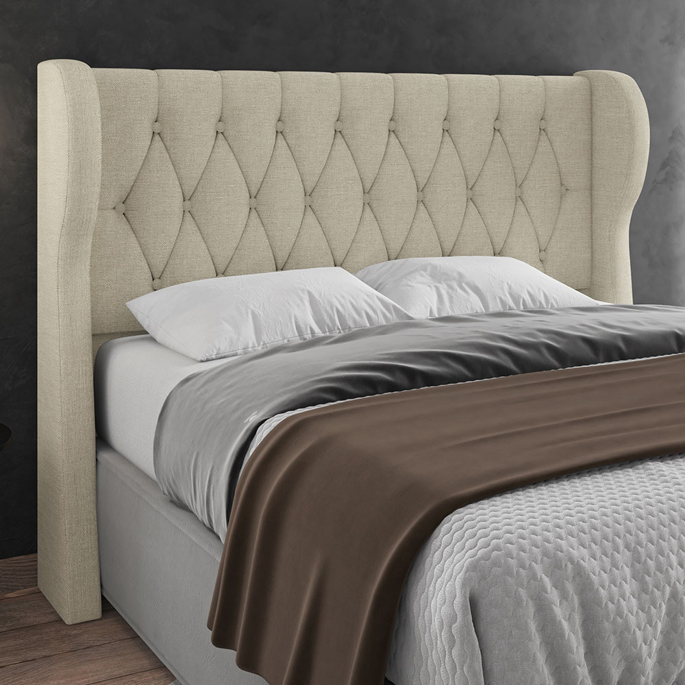 Cabeceira Casal King Cama Box 195cm Malva Z04 Linho Bege - Mpozenato