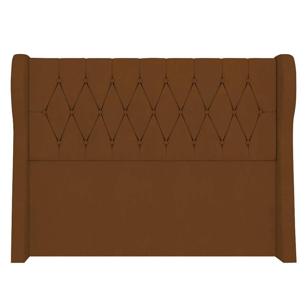 Cabeceira Casal King Cama Box 195cm Malva Z04 Veludo Terracota - Mpozenato