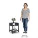 Cabeceira Casal Queen 160cm Cristal Boucle Mostarda e 2 Mesas Laterais Plaza LC1 Preto - Mpozenato