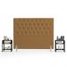 Cabeceira Casal Queen 160cm Cristal Boucle Mostarda e 2 Mesas Laterais Plaza LC1 Preto - Mpozenato
