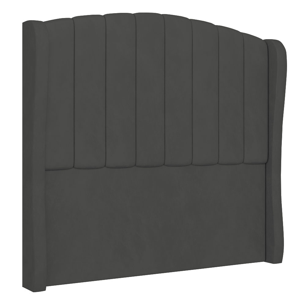 Cabeceira Casal Queen Cama Box 160cm Glenda Z04 Veludo Grafite - Mpozenato
