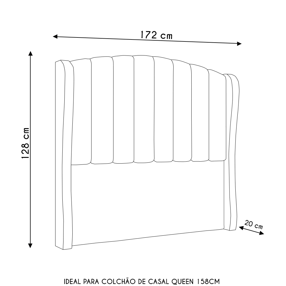 Cabeceira Casal Queen Cama Box 160cm Glenda Z04 Veludo Grafite - Mpozenato