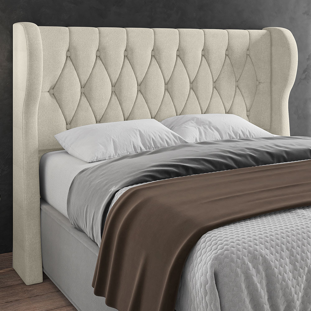 Cabeceira Casal Queen Cama Box 160cm Malva Z04 Boucle Bege - Mpozenato