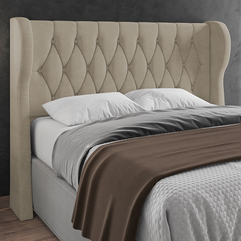 Cabeceira Casal Queen Cama Box 160cm Malva Z04 Boucle Capuccino - Mpozenato