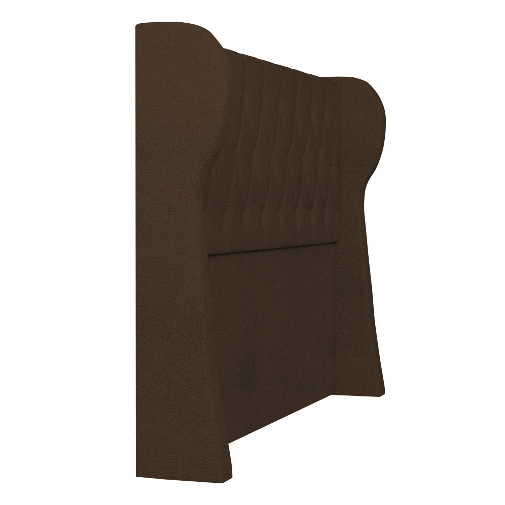 Cabeceira Casal Queen Cama Box 160cm Malva Z04 Boucle Marrom - Mpozenato